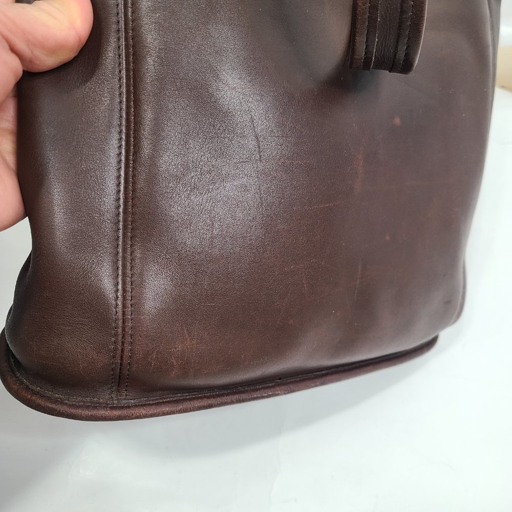 Coach Shoulder Duffle Gallery Tote Cognac Brown Leather - Picture 3 of 9